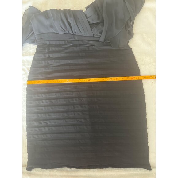 Xscape Woman by Joanna Chen Black Chiffon Flutter Sleeve Dress -16W, semi-formal - Picture 4 of 9